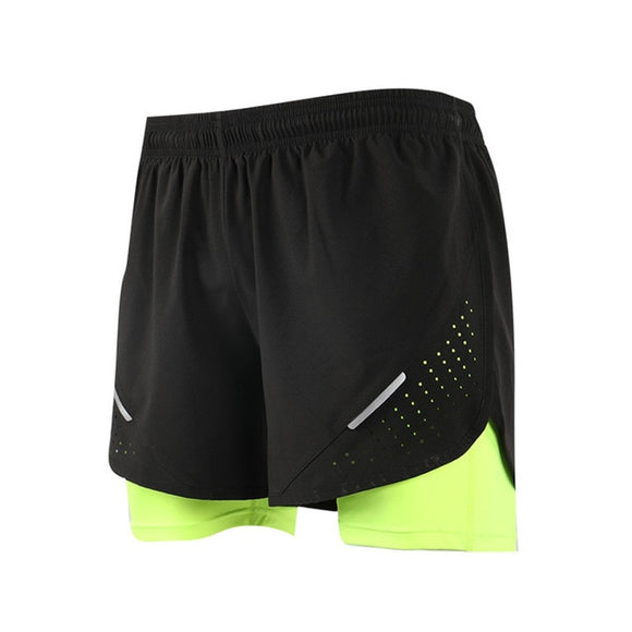 Men's 2 in 1 Dry Fit Breathable Lined Shorts
